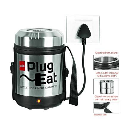 cello electro electric lunch box with 4 containers silver|electric tiffin box heaters.